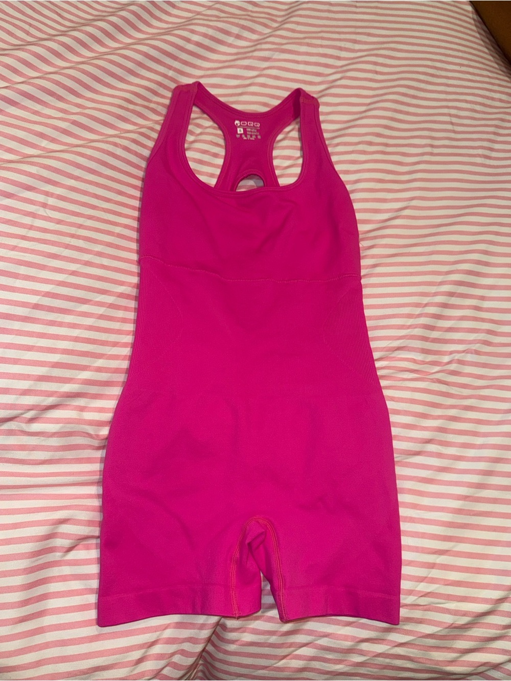 Hot Pink Racerback One-Piece scrunch butt